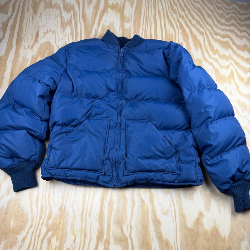 Walls Blizzard-Pruf Puffer Jacket Blue Down Insulated Vintage USA Mens Large